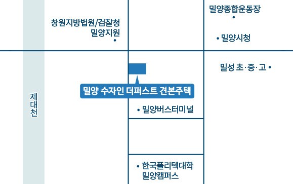 밀양 수자인 더퍼스트 견본주택 위치도