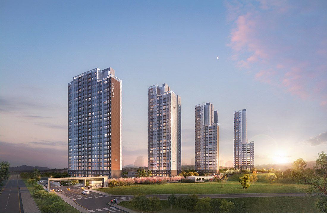 익산 펠리피아 조감도 — 팔봉동 4개동 572세대 대단지